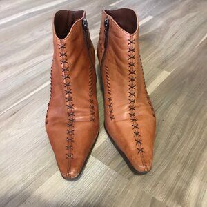 Lady Stork Ladies Tan Leather Ankle Boots Size 7